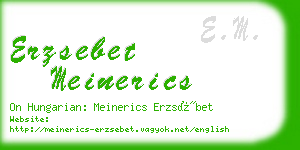 erzsebet meinerics business card